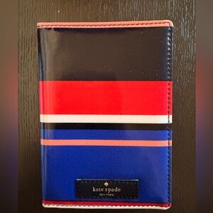 Kate Spade Striped Passport Holder - Red, Blue, and Pink